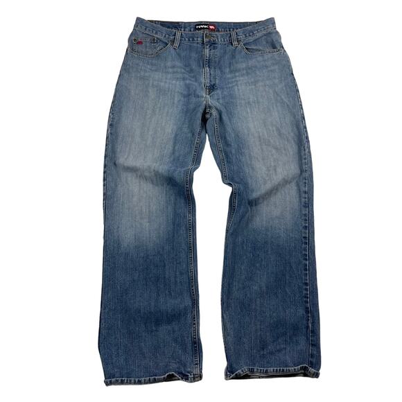 Y2K Tony Hawk Skateboarder Skater Baggy Denim Faded Blue Jeans Fits like 38 x 31 - Picture 1 of 8
